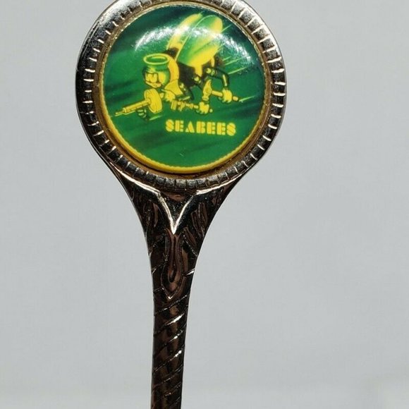 Seabees Fighting Bee Graphic California Engraved Mini Spoon Home Décor - Picture 3 of 12
